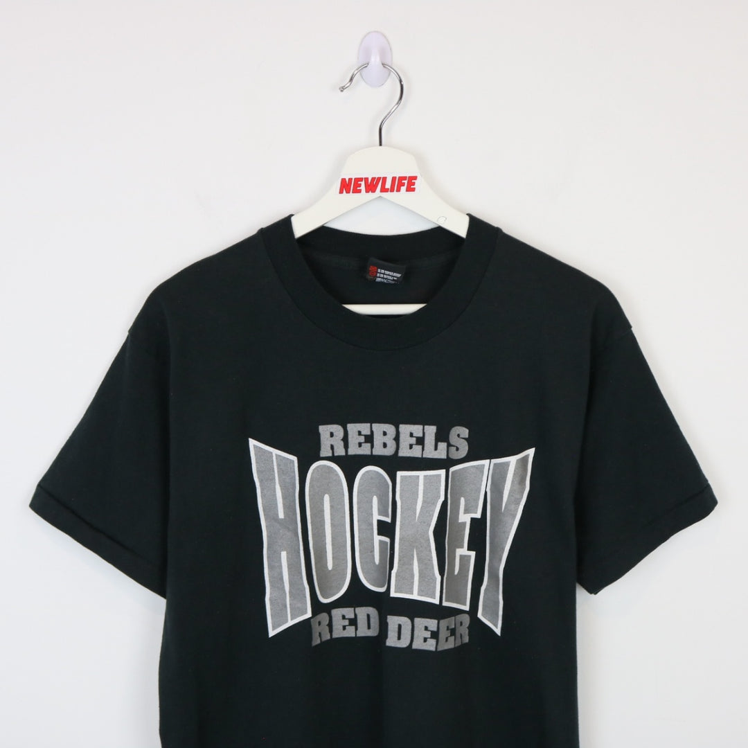 Vintage 90's Red Deer Rebels Hockey Tee - M-NEWLIFE Clothing