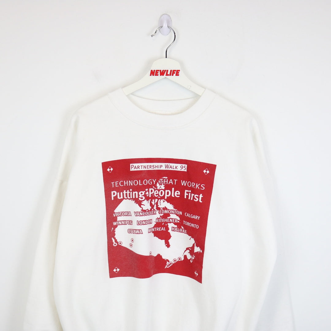 Vintage 1995 Putting People First Crewneck - L-NEWLIFE Clothing