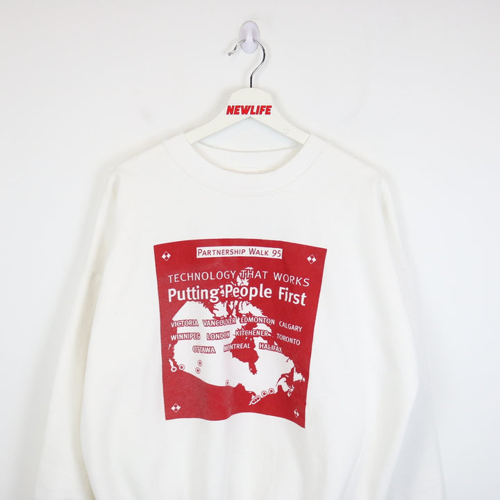Vintage 1995 Putting People First Crewneck - L-NEWLIFE Clothing