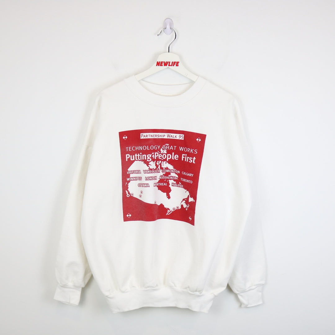 Vintage 1995 Putting People First Crewneck - L-NEWLIFE Clothing
