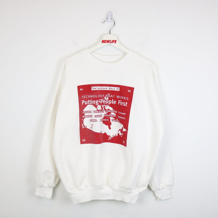 Vintage 1995 Putting People First Crewneck - L-NEWLIFE Clothing