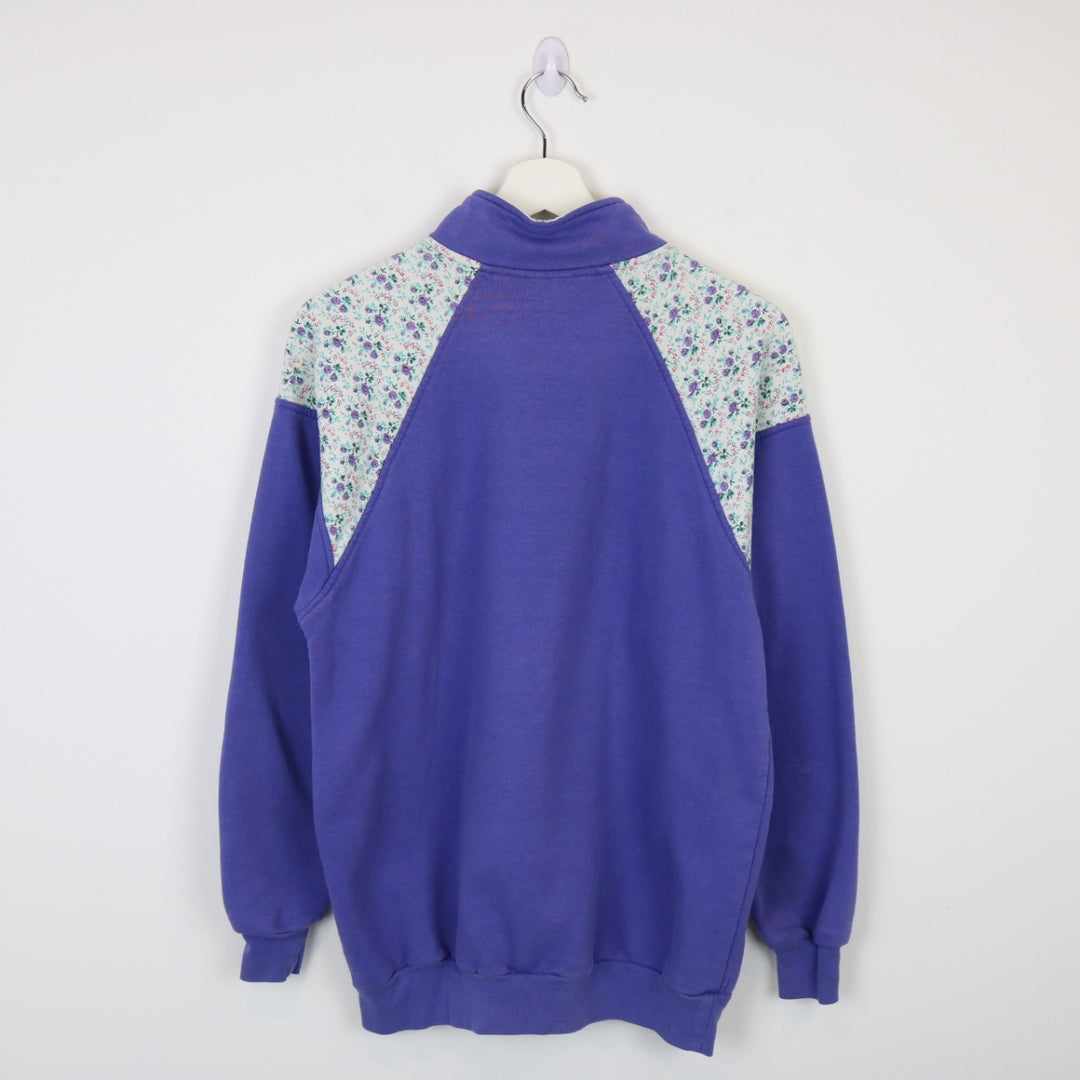 Vintage 90's Floral Quarter Zip Sweater - S-NEWLIFE Clothing