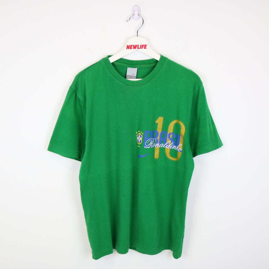 Vintage 00's Brasil Ronaldinho Soccer NIke Tee - M-NEWLIFE Clothing