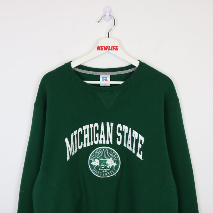 00's Michigan State University Russell Crewneck - L-NEWLIFE Clothing