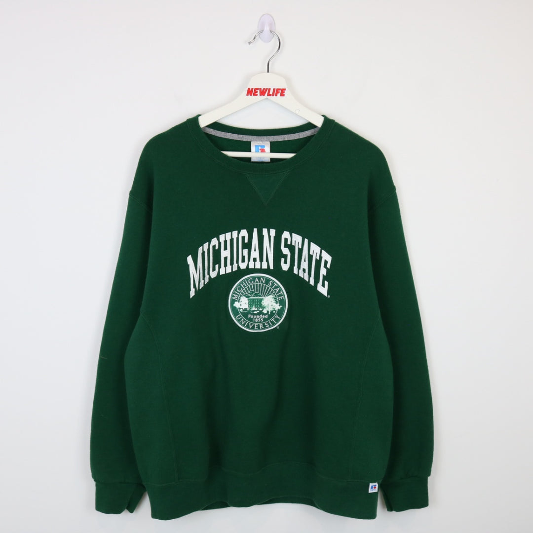 00's Michigan State University Russell Crewneck - L-NEWLIFE Clothing