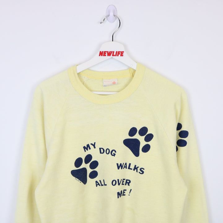 Vintage 1989 My Dog Walks All Over Me Crewneck - S-NEWLIFE Clothing