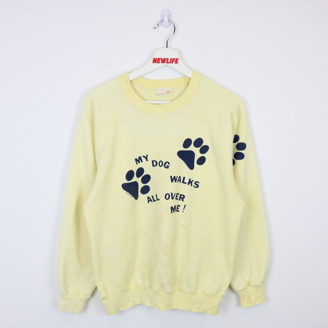 Vintage 1989 My Dog Walks All Over Me Crewneck - S-NEWLIFE Clothing