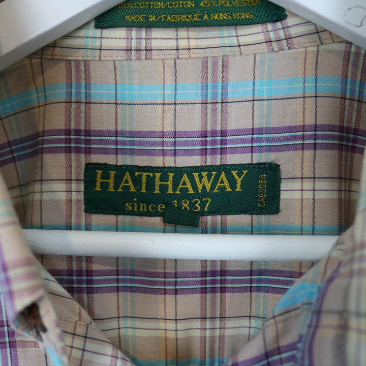 Vintage 80's Hathaway Plaid Short Sleeve Button Up - L-NEWLIFE Clothing
