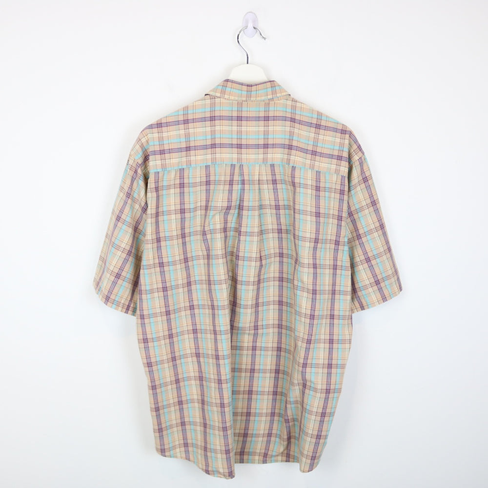 Vintage 80's Hathaway Plaid Short Sleeve Button Up - L-NEWLIFE Clothing