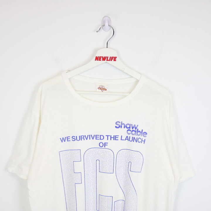 Vintage 1989 Shaw Cable FCS Launch Tee - L-NEWLIFE Clothing