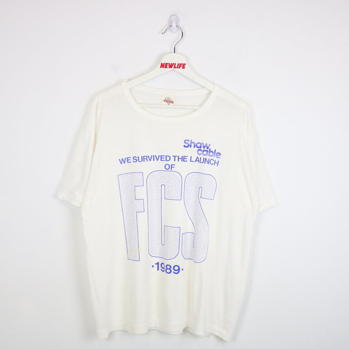 Vintage 1989 Shaw Cable FCS Launch Tee - L-NEWLIFE Clothing