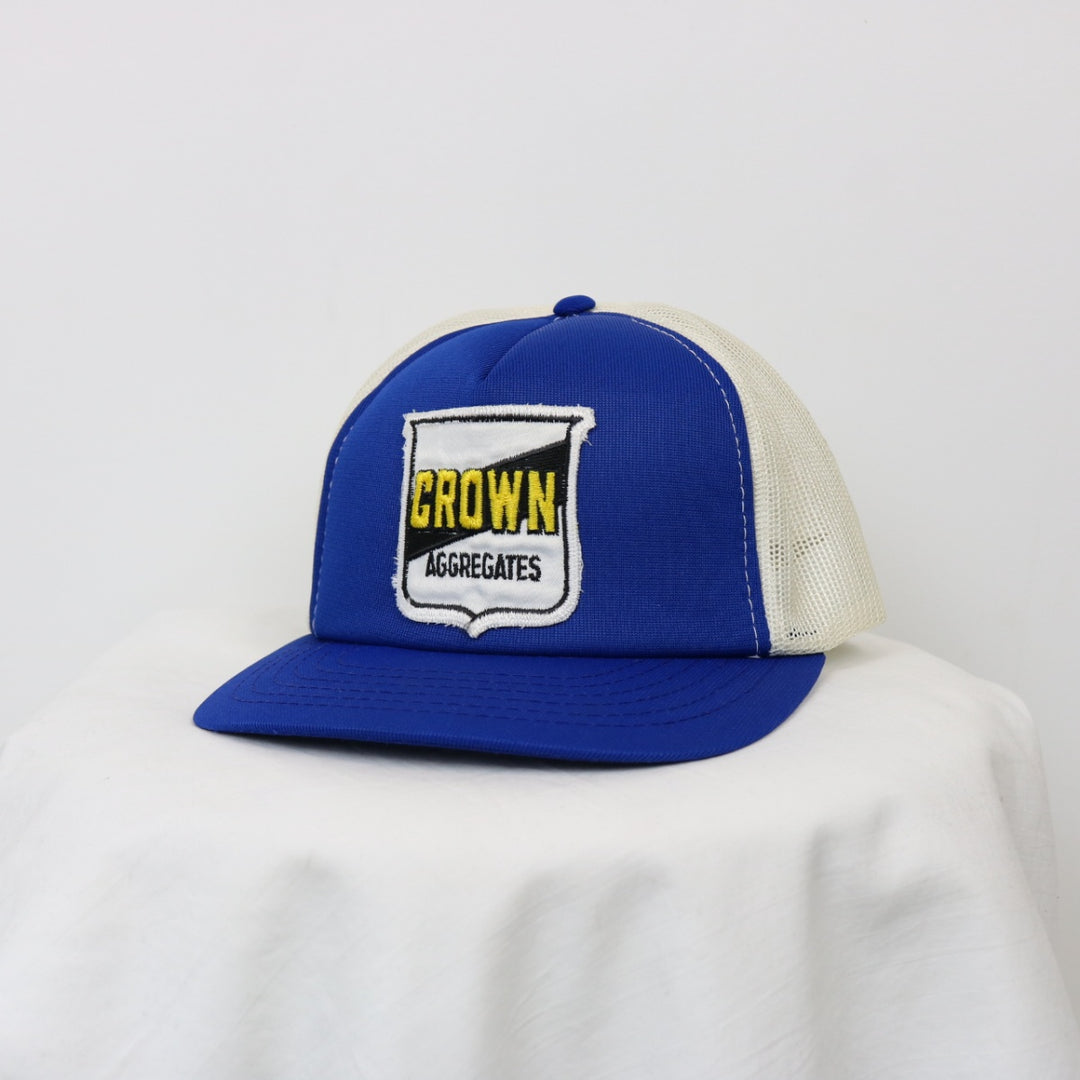 Vintage 80's Crown Aggregates Trucker Hat - OS-NEWLIFE Clothing