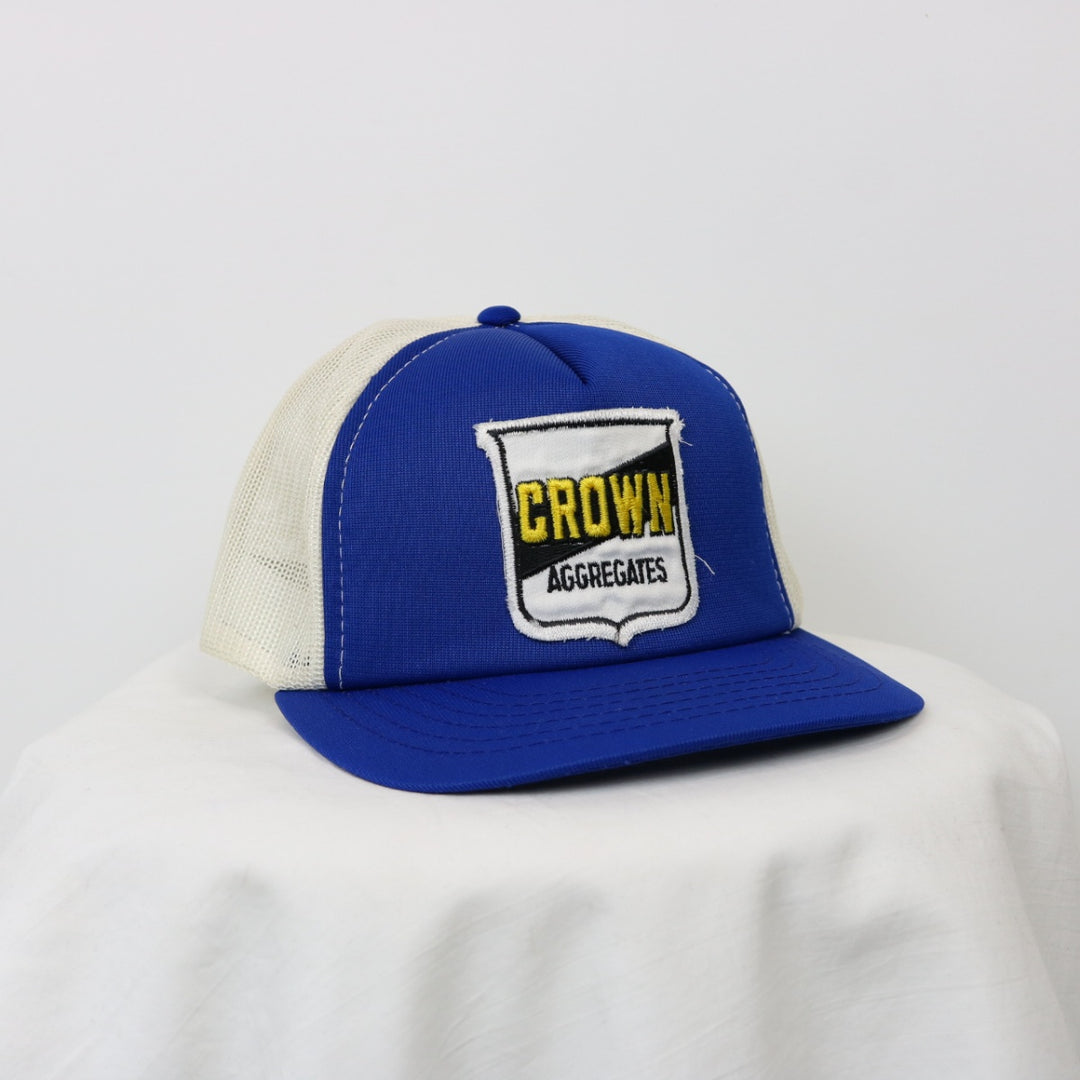 Vintage 80's Crown Aggregates Trucker Hat - OS-NEWLIFE Clothing