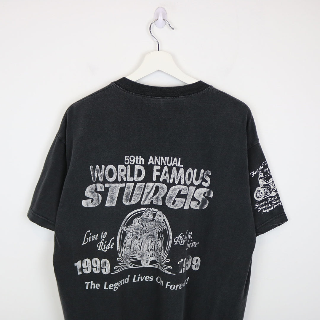 Vintage 1999 Legendary Sturgis Rally Biker Tee - XL-NEWLIFE Clothing