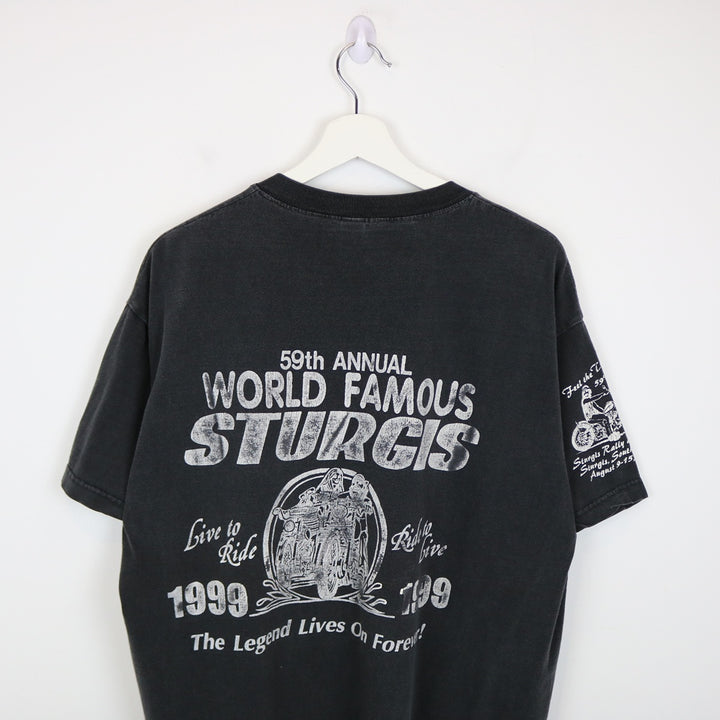 Vintage 1999 Legendary Sturgis Rally Biker Tee - XL-NEWLIFE Clothing