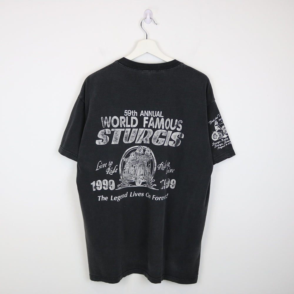 Vintage 1999 Legendary Sturgis Rally Biker Tee - XL-NEWLIFE Clothing