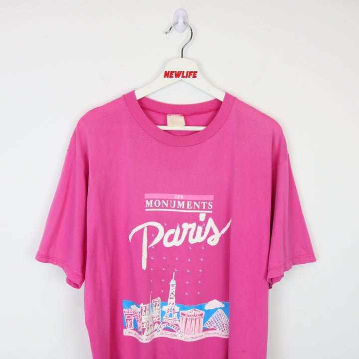 Vintage 90's Paris Monuments Tee - L-NEWLIFE Clothing