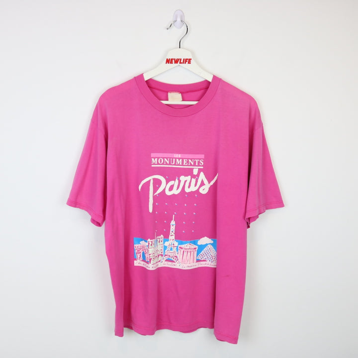 Vintage 90's Paris Monuments Tee - L-NEWLIFE Clothing