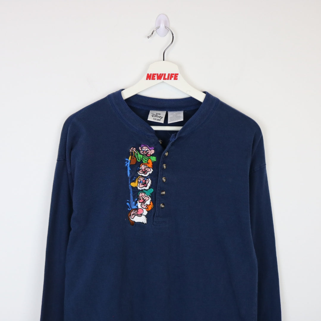 Vintage 00's Disney Seven Dwarfs Henley Long Sleeve - M-NEWLIFE Clothing