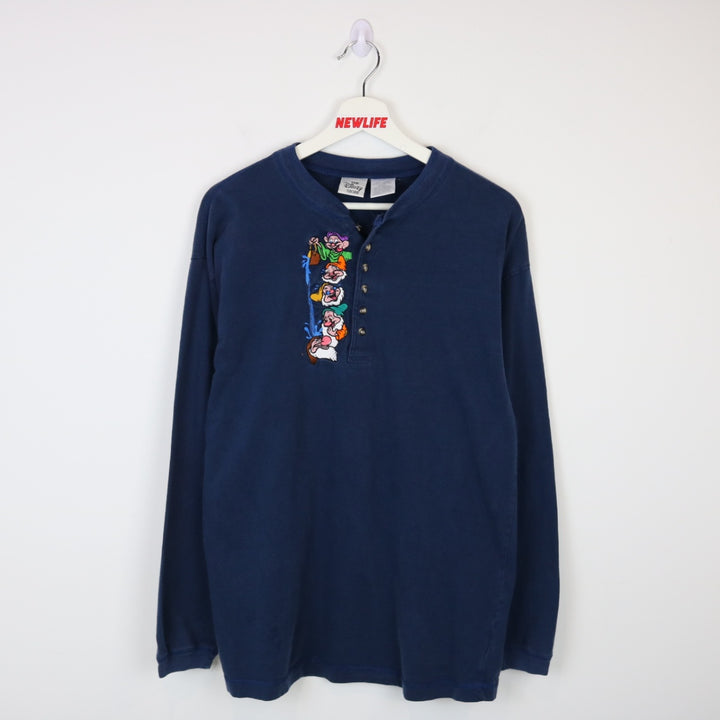 Vintage 00's Disney Seven Dwarfs Henley Long Sleeve - M-NEWLIFE Clothing