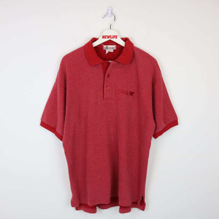 Vintage 90's Billboard Textured Polo Shirt - L-NEWLIFE Clothing