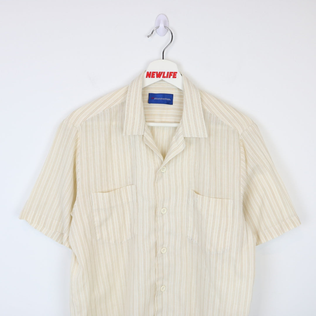 Vintage Manhattan Striped Short Sleeve Button Up - S-NEWLIFE Clothing