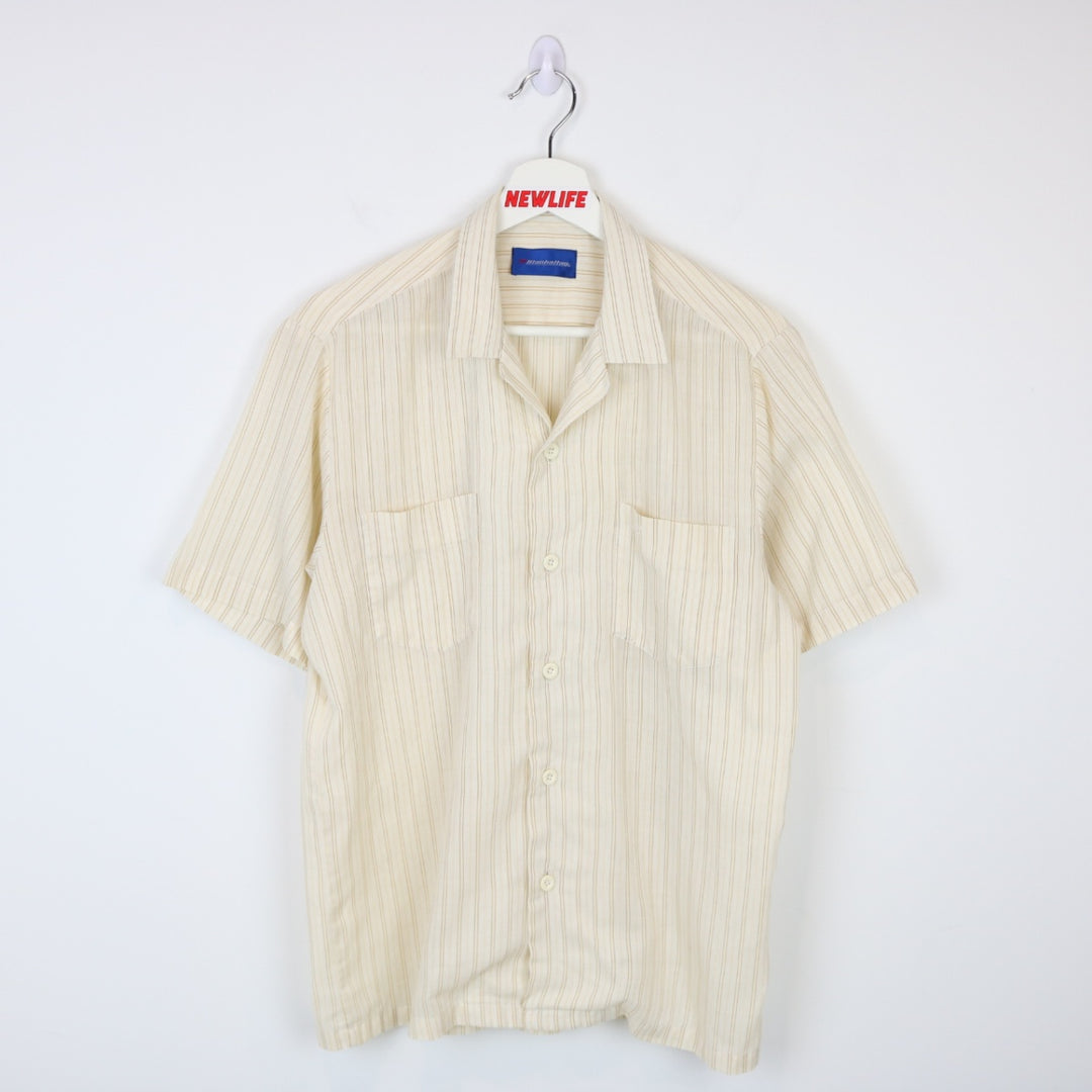 Vintage Manhattan Striped Short Sleeve Button Up - S-NEWLIFE Clothing