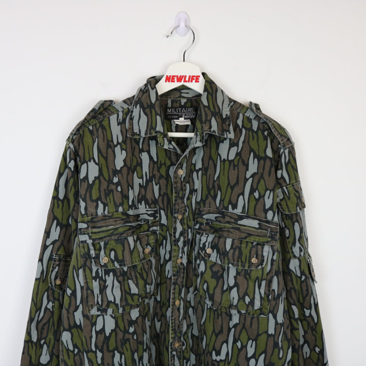 Vintage 80's Trebark Camo Button Up - L-NEWLIFE Clothing