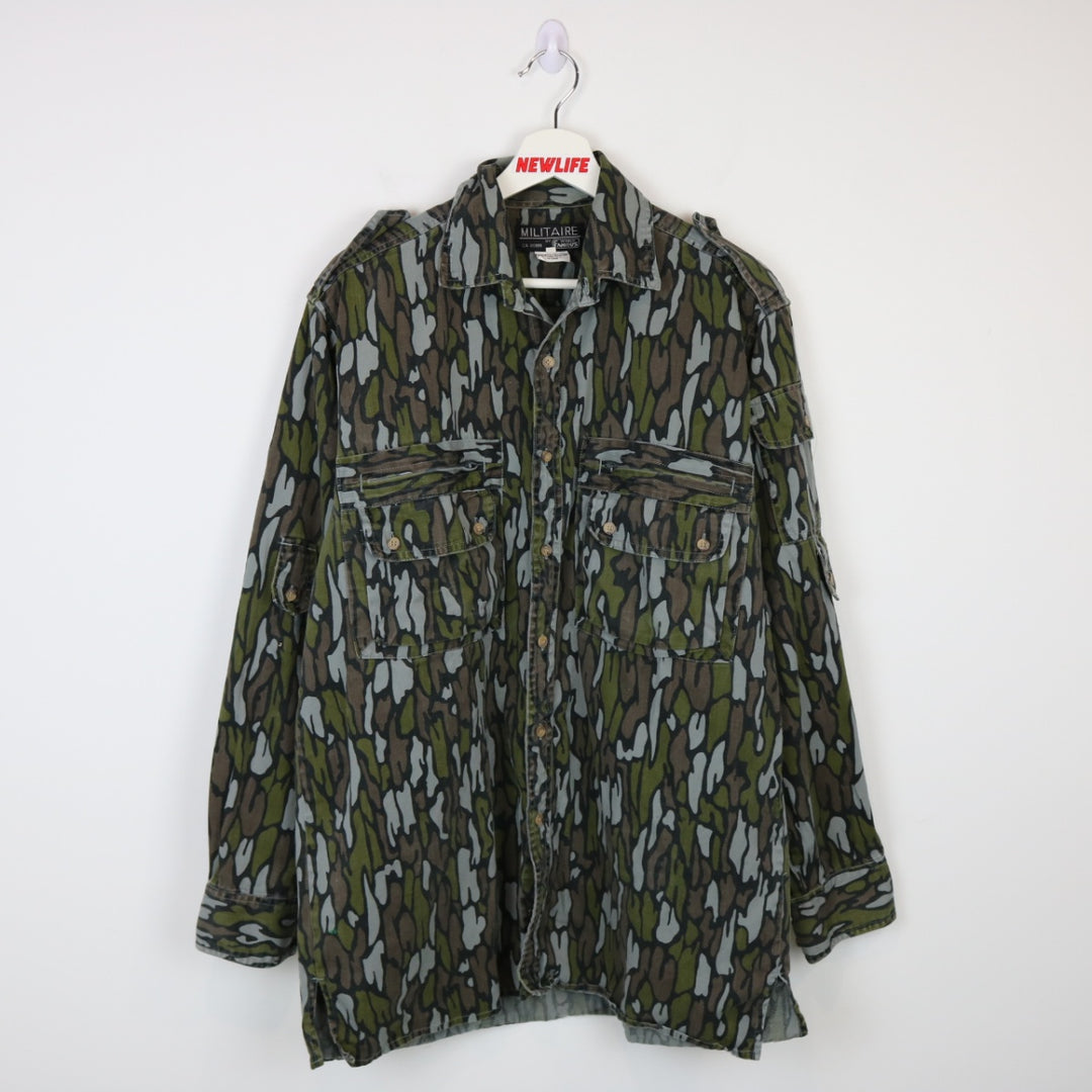 Vintage 80's Trebark Camo Button Up - L-NEWLIFE Clothing