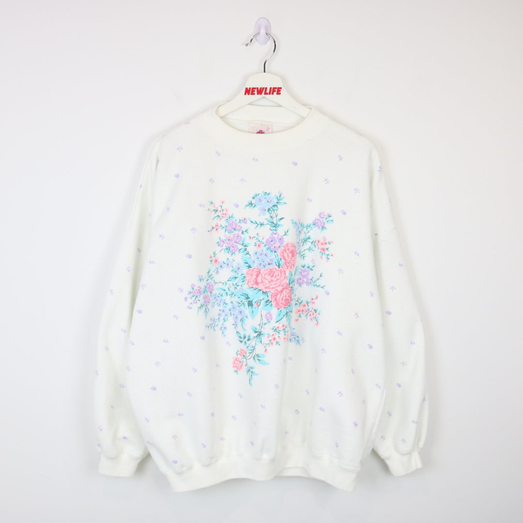 Vintage 90's Flower Patterned Crewneck - XL-NEWLIFE Clothing