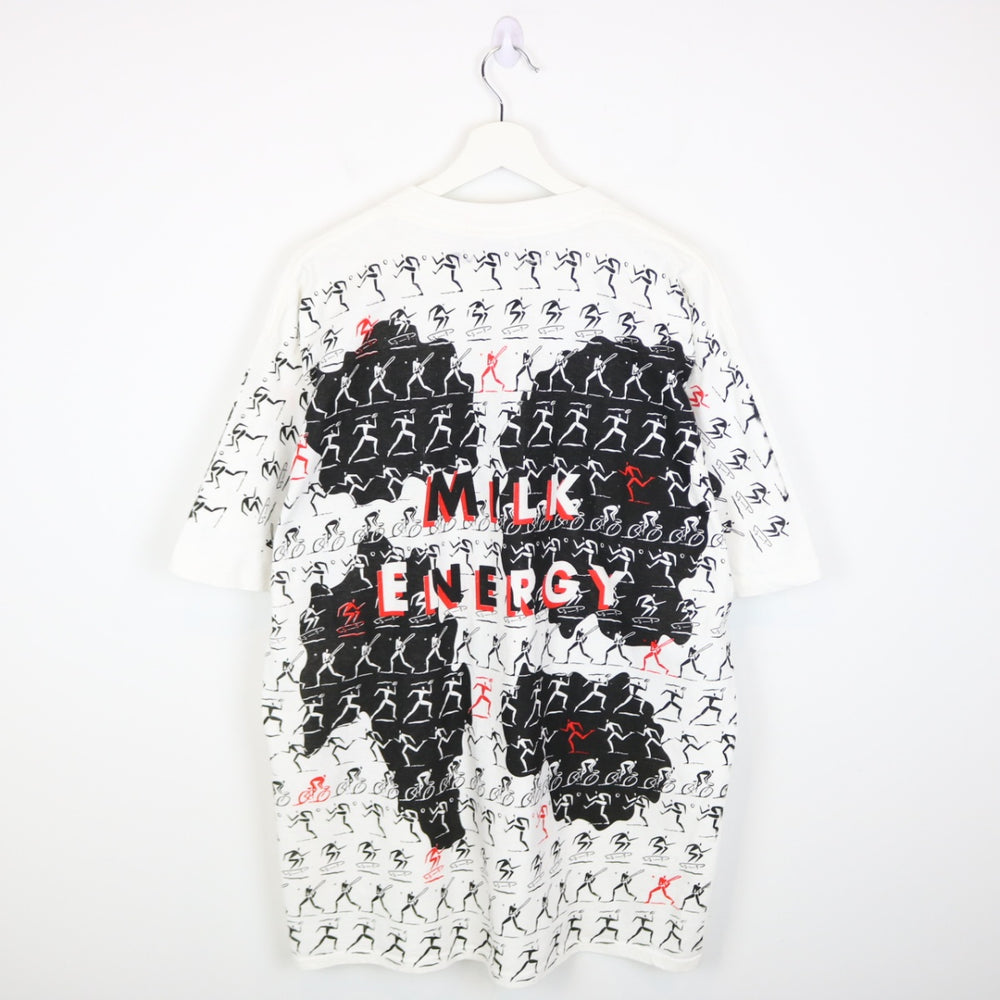 Vintage 90's Milk Energy Sports AOP Tee - XL-NEWLIFE Clothing