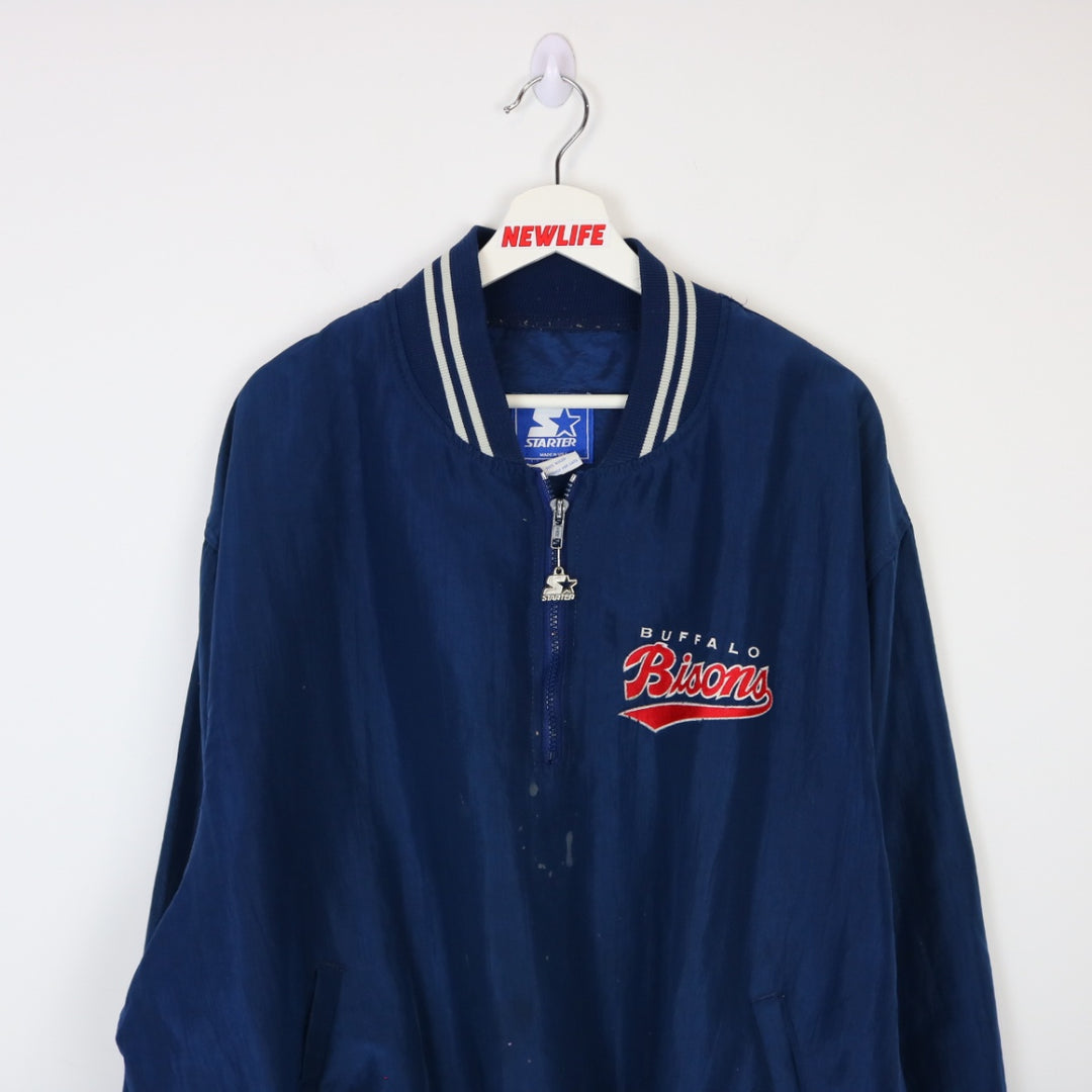 Vintage 90's Buffalo Bisons Quarter Zip Jacket - XXL-NEWLIFE Clothing