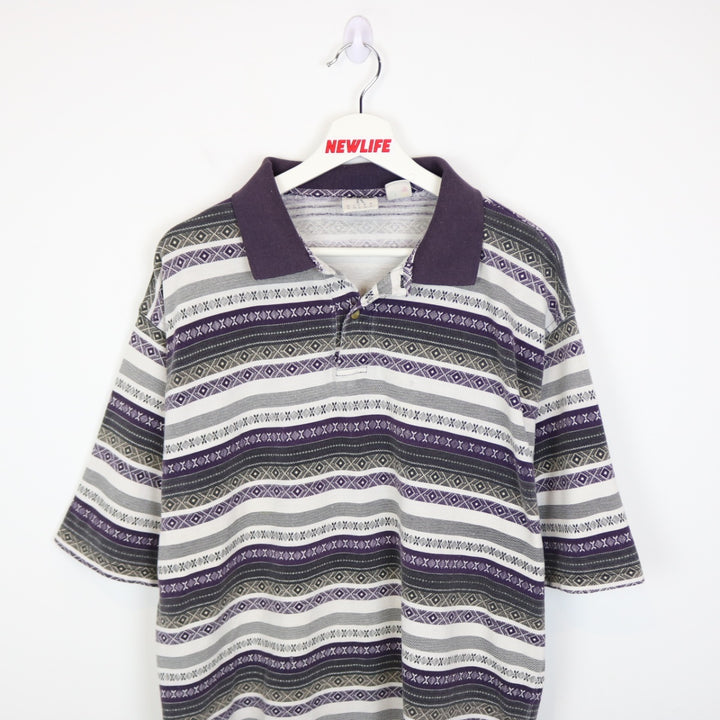 Vintage 00's Patterned Polo Shirt - L-NEWLIFE Clothing