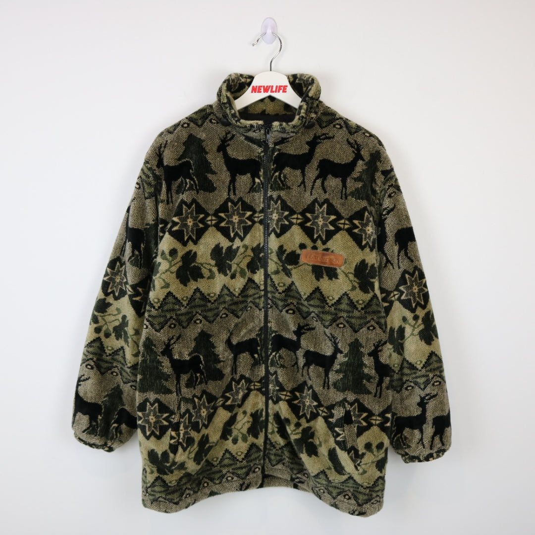 Vintage 90's Deer Nature Fleece Jacket - M-NEWLIFE Clothing