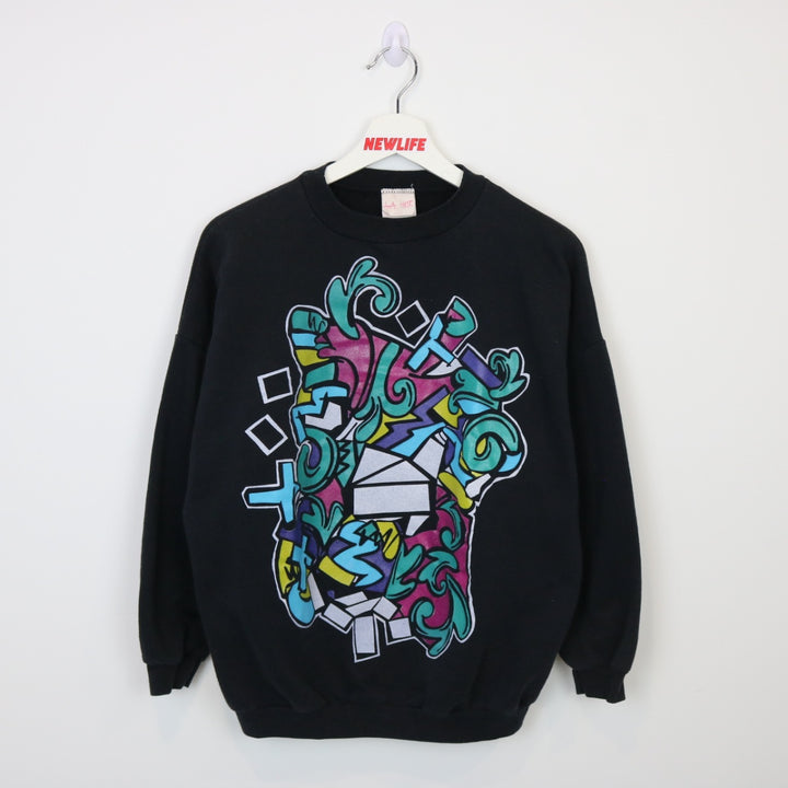 Vintage 90's LA Hot Abstract Art Crewneck - M-NEWLIFE Clothing