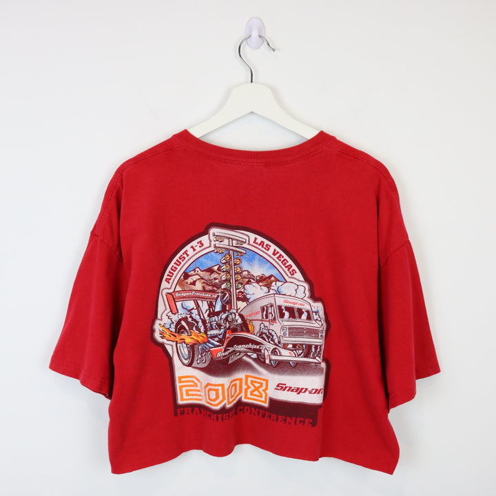 Vintage 00's Snap On Cropped Racing Tee - XL-NEWLIFE Clothing