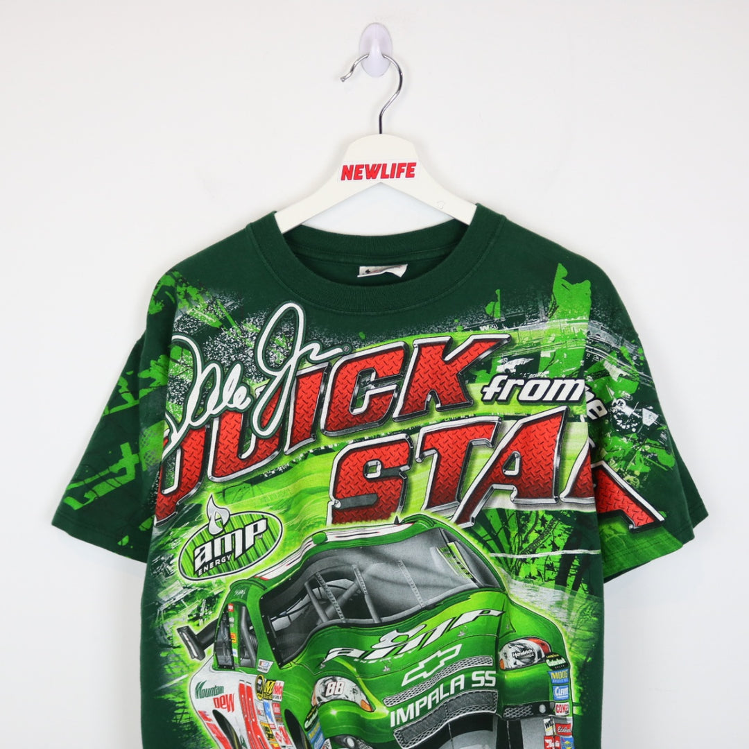 Vintage 00's Dale Jr. Nascar Racing AOP Tee - L-NEWLIFE Clothing