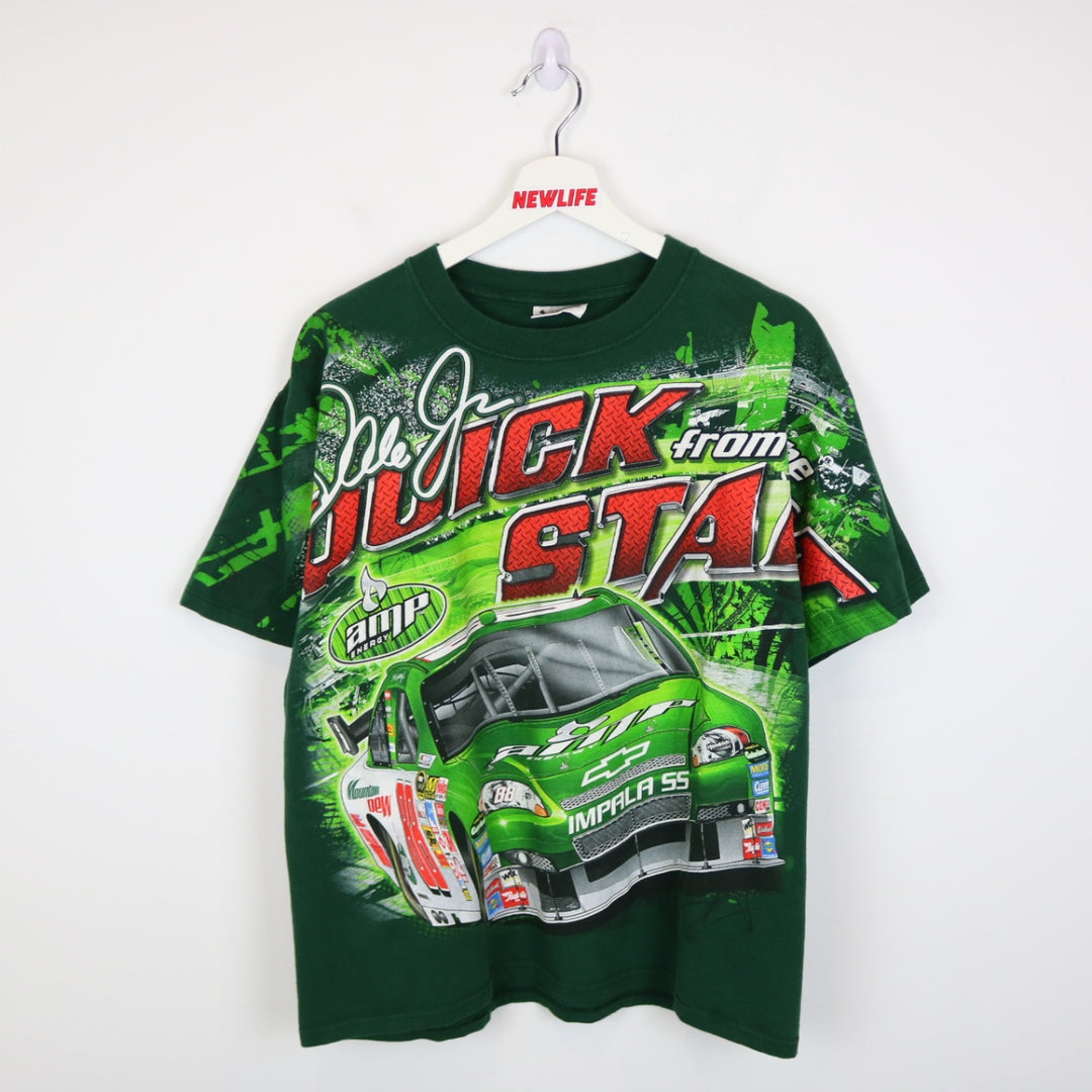 Vintage 00's Dale Jr. Nascar Racing AOP Tee - L-NEWLIFE Clothing