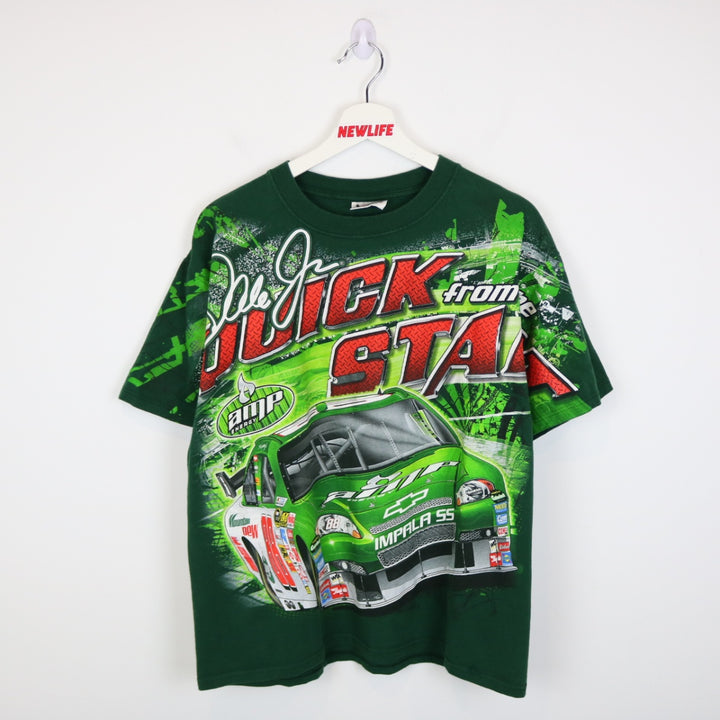 Vintage 00's Dale Jr. Nascar Racing AOP Tee - L-NEWLIFE Clothing