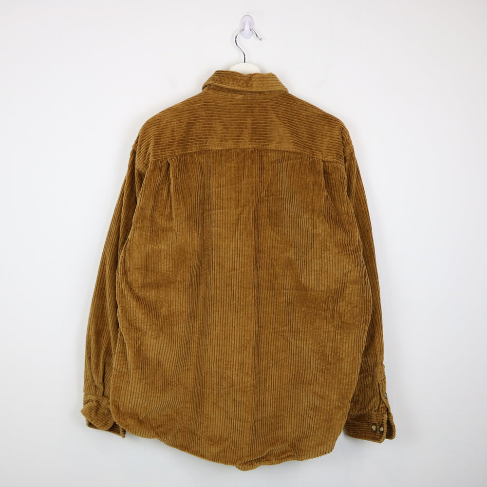 Vintage 90's Basic Stock Flannel Lined Corduroy Shacket - L-NEWLIFE Clothing