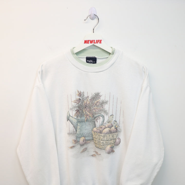 Vintage 90's Apple Leaf Nature Crewneck - M-NEWLIFE Clothing