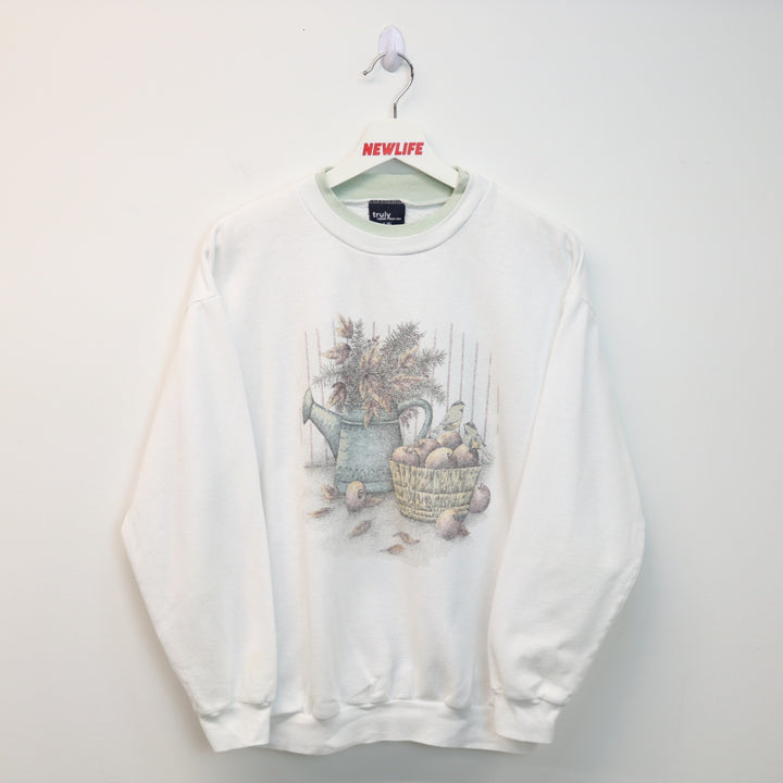 Vintage 90's Apple Leaf Nature Crewneck - M-NEWLIFE Clothing