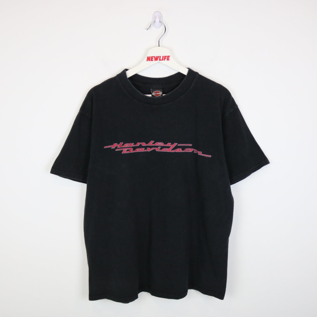 Vintage 1998 Harley Davidson Edmonton Alberta Tee - L-NEWLIFE Clothing