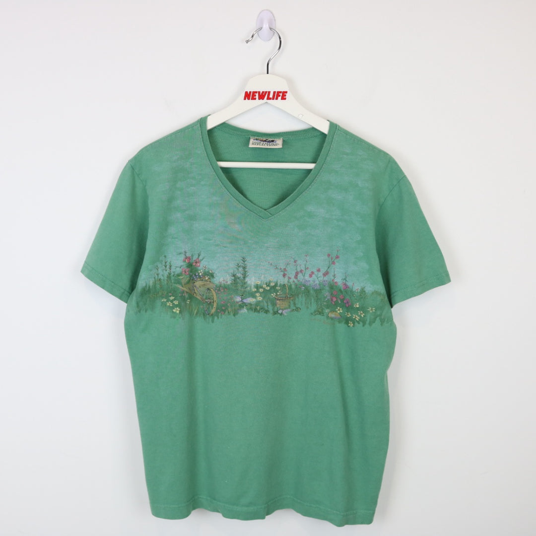 Vintage 90's Flower Nature Tee - M-NEWLIFE Clothing