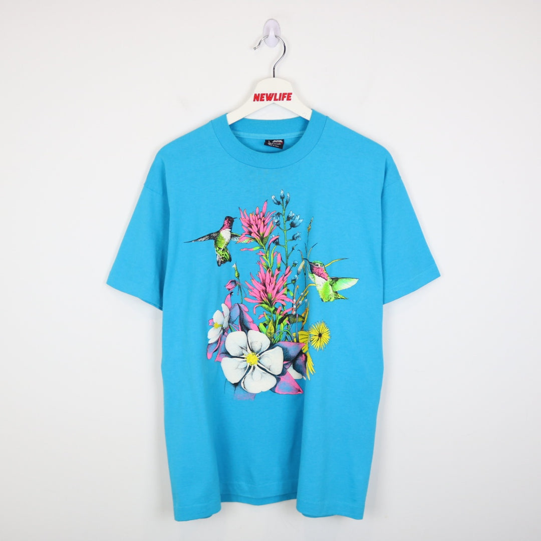Vintage 90's Humming Bird Nature Tee - L-NEWLIFE Clothing