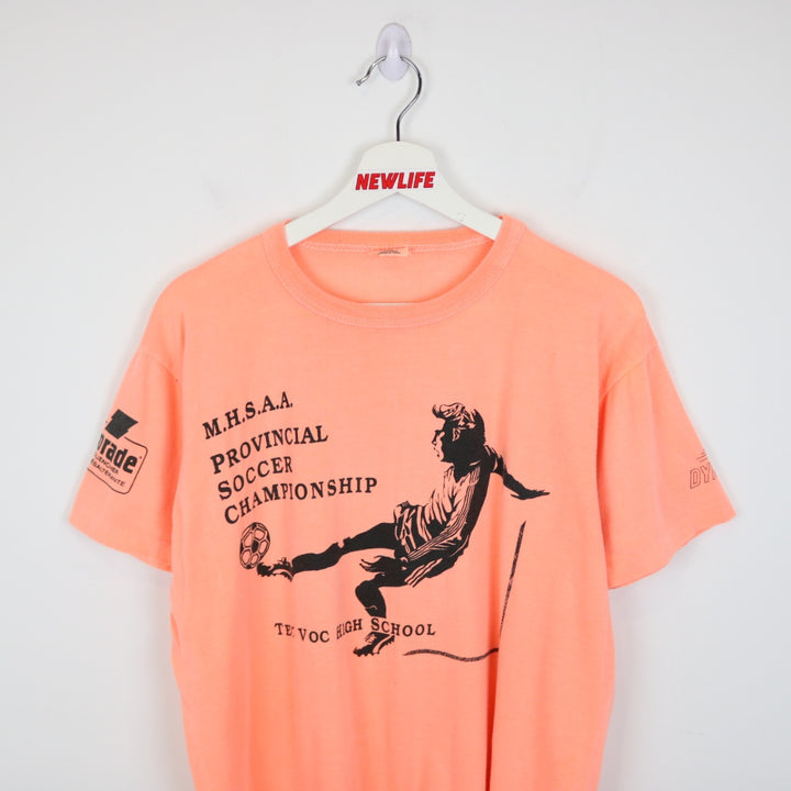 Vintage 80's High School Provincial Soccer Champions Tee - L-NEWLIFE Clothing