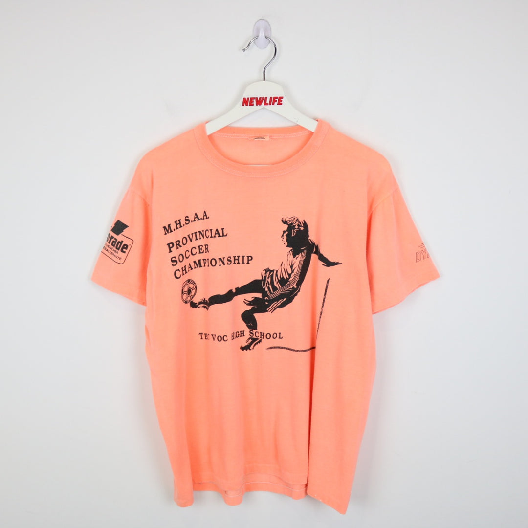 Vintage 80's High School Provincial Soccer Champions Tee - L-NEWLIFE Clothing