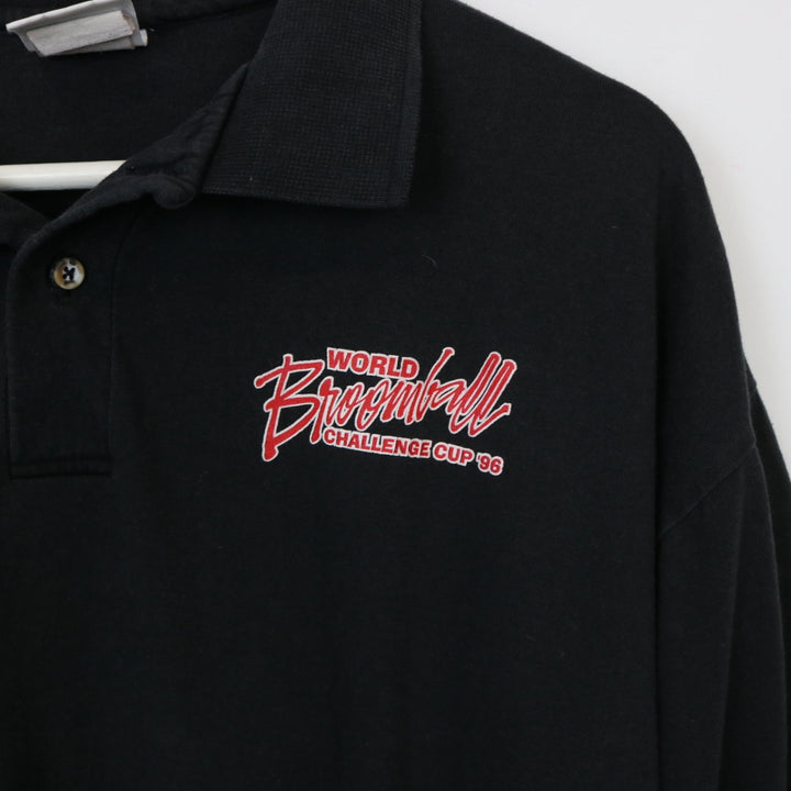 Vintage 1996 World Broomball Cup Polo Shirt - XL-NEWLIFE Clothing