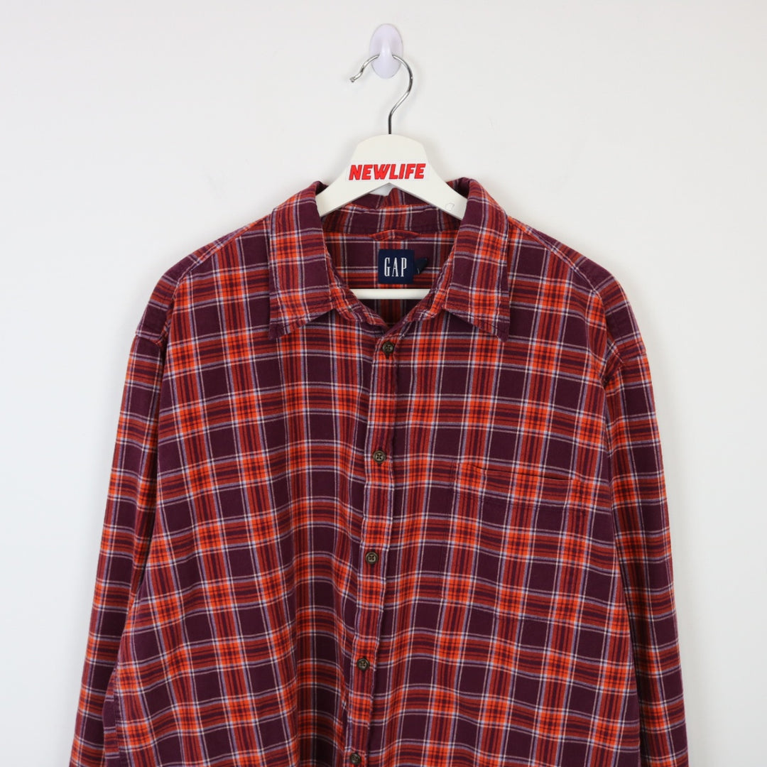 Vintage 90's GAP Plaid Flannel Button Up - L-NEWLIFE Clothing