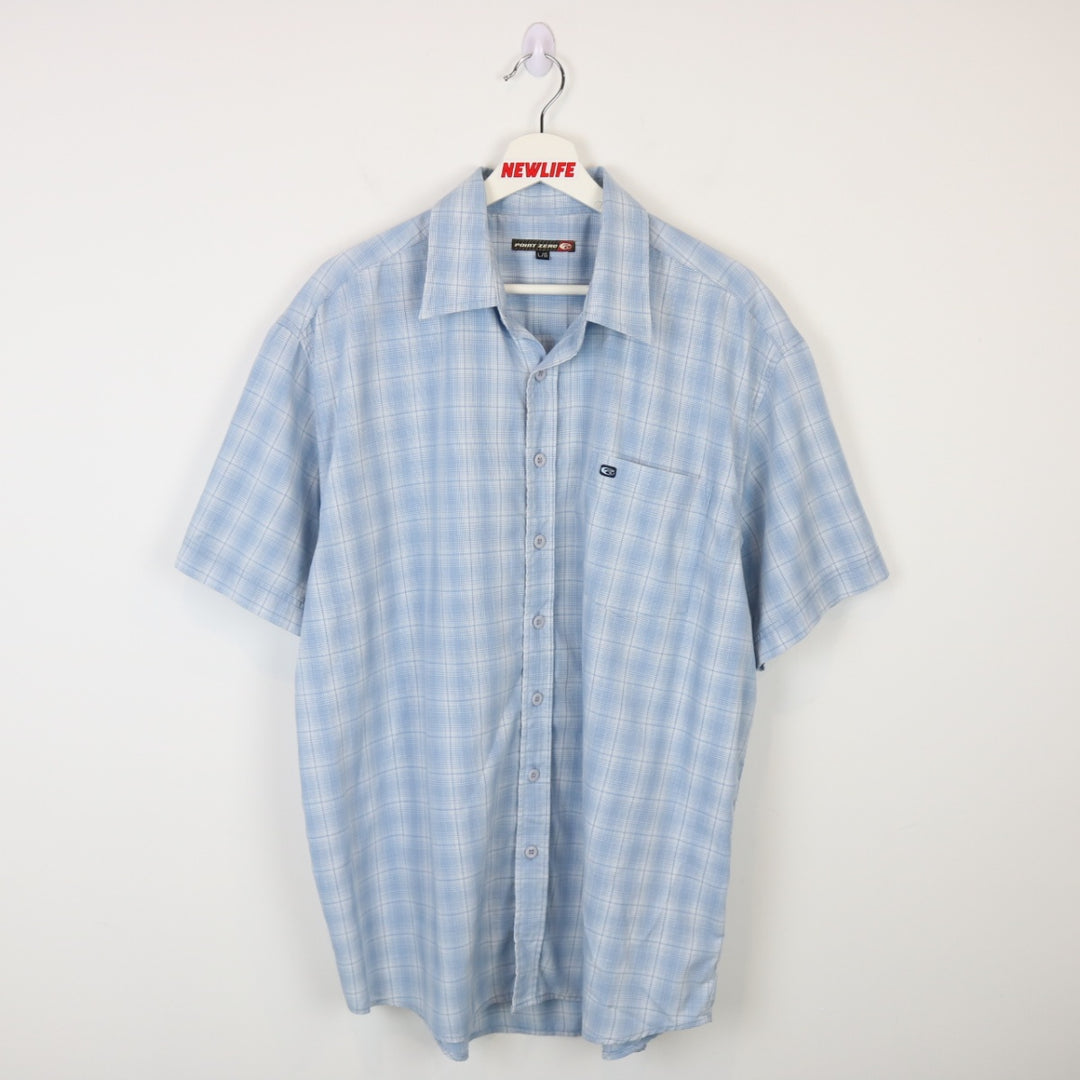 Vintage 90's Point Zero Plaid Short Sleeve Button Up - L-NEWLIFE Clothing